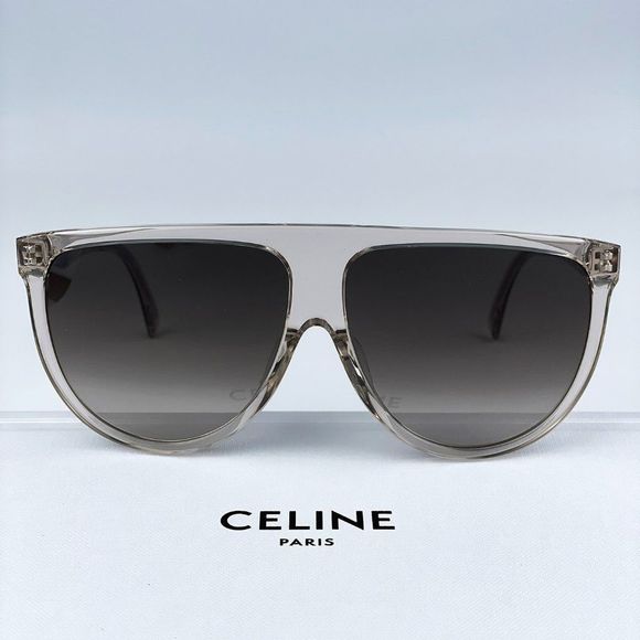 NEW CELINE CL40006F 72F Shiny Light Pink Gradient Brown  Pilot Women Sunglasses - Picture 1 of 11